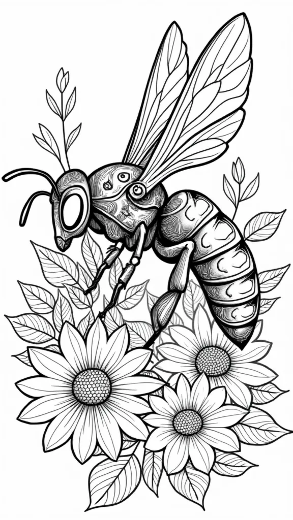 wasp coloring page